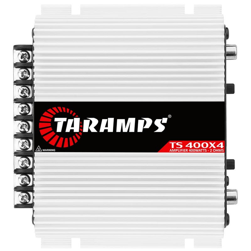 Taramp's تارامبس TS 400x4 400 واط RMS 4 قنوات مضخم صوت السيارة كامل النطاق، 2 قنوات موصولة، إدخال RCA فئة D، قوة الإخراج، نظام مضخم صوت متعدد القنوات، صغير - TS400X4 - Image 1